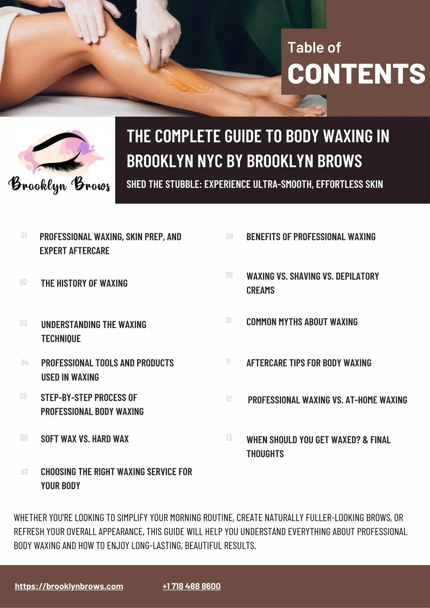 Cover of the Brooklyn Brows Body Waxing Guide