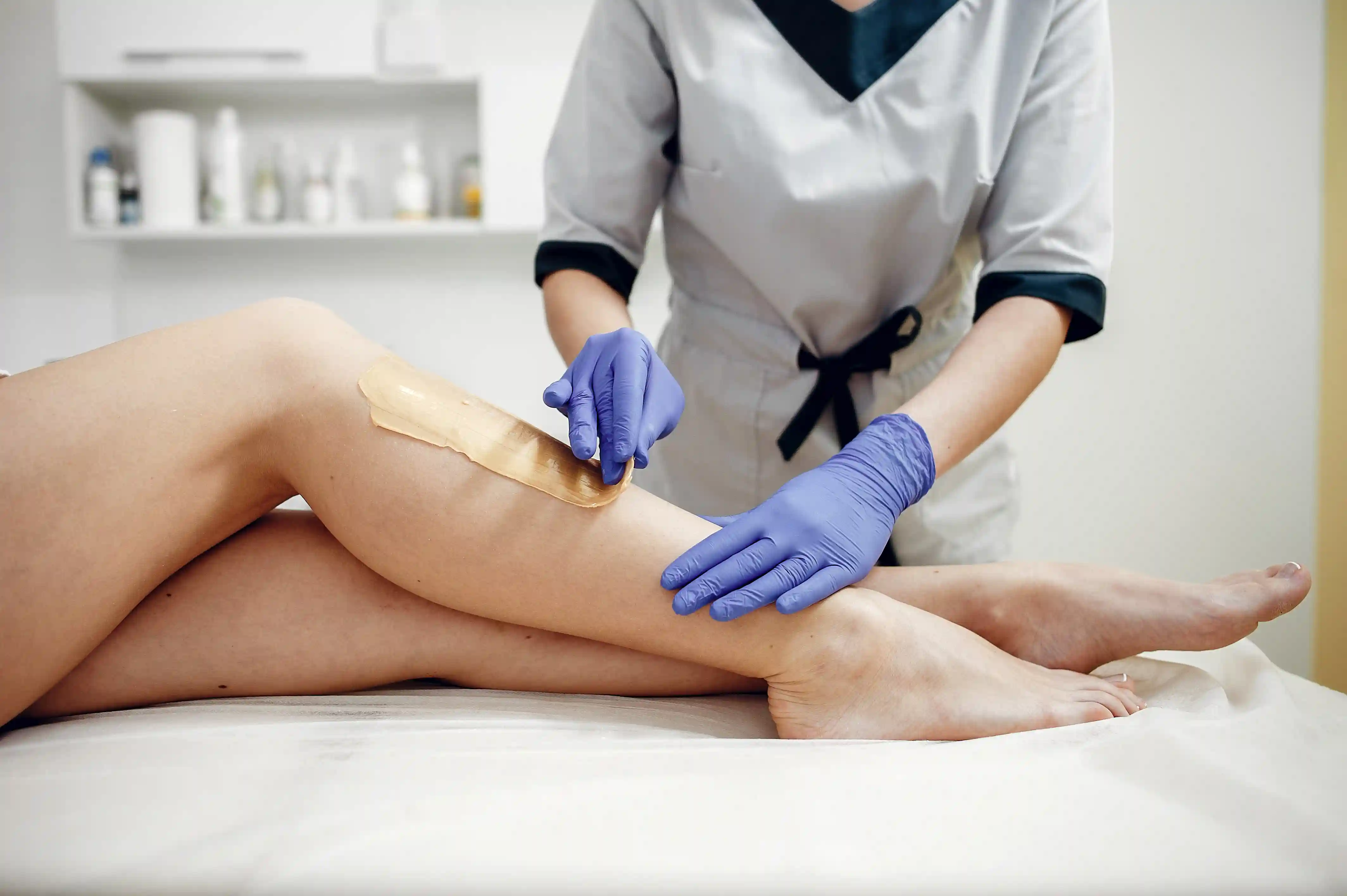 Professional leg waxing treatment for smooth skin at Brooklyn Brows