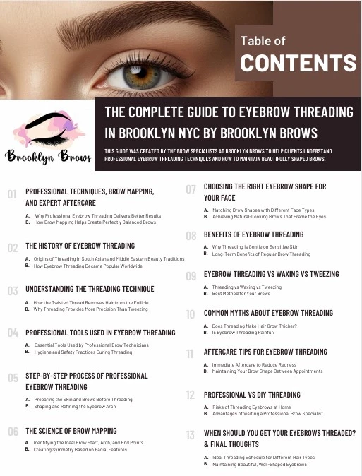 Cover of the Brooklyn Brows Eyebrow Threading Guide