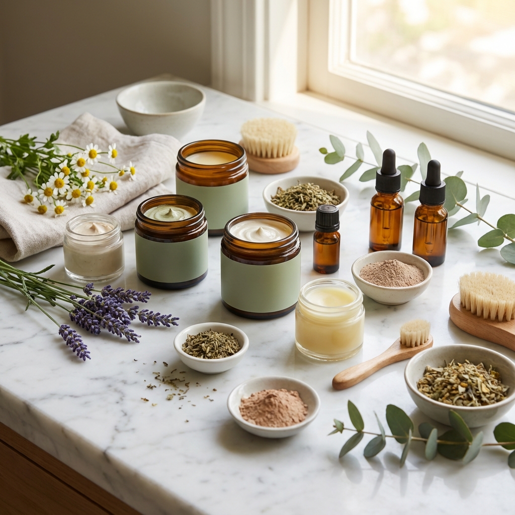 Organic skincare products for at-home care